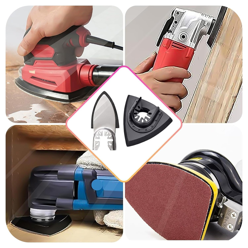 206Pcs Oscillating Tool Detail Sanding Pads Kit, 2Pcs Triangle Sanding Pads, 2Pc