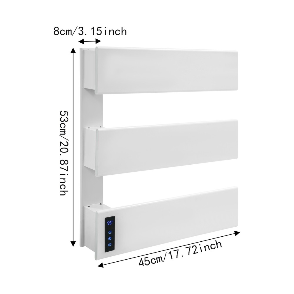 Electric Towel Rack, Wall-Mounted Heater with Timer & Temperature Control