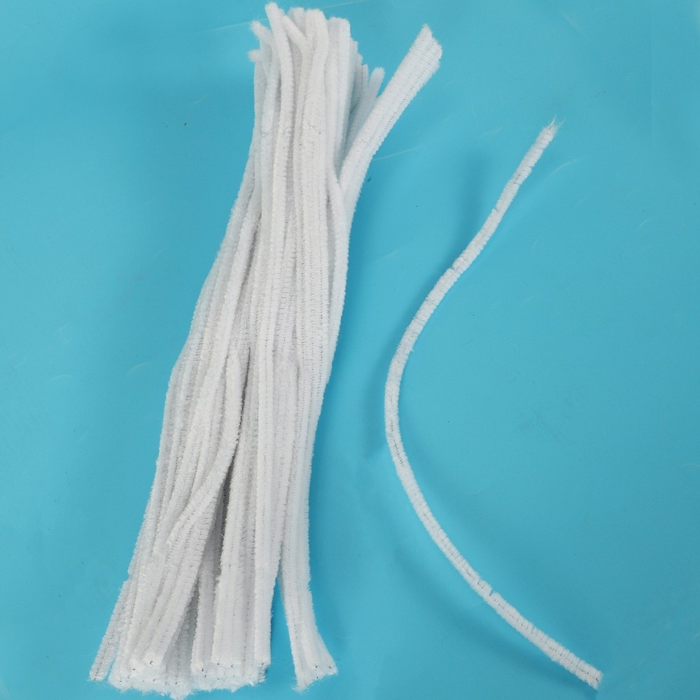 100 Pcs 30cm creation pipe cleaners, white D1X17834