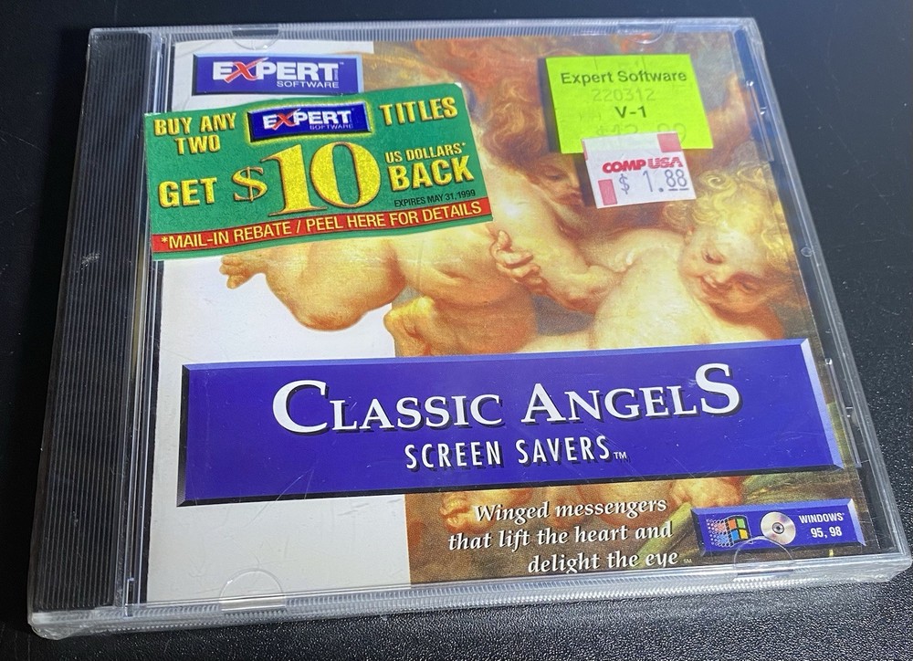 SCREEN SAVER PROGRAM CLASSIC ANGELS EXPERT SOFTWARE CDROM WINDOWS 95 98 New