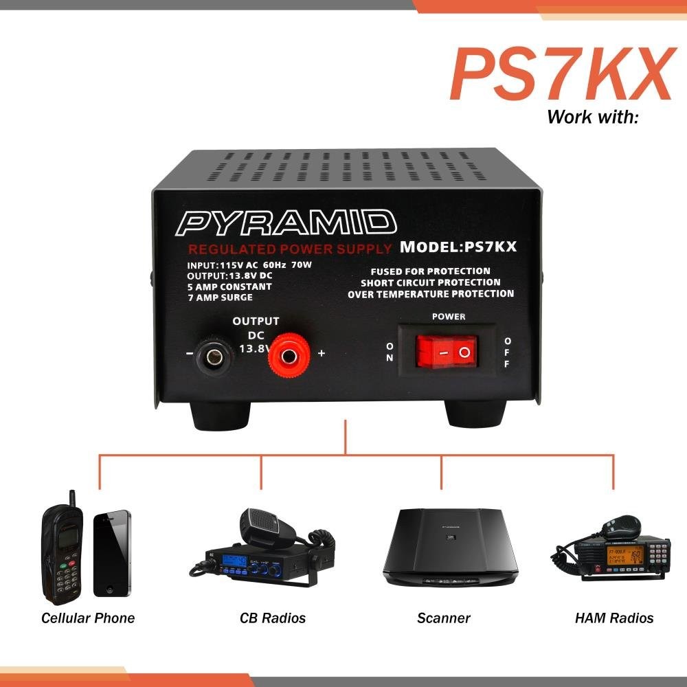 Pyramid Universal Compact Bench Power Supply - 5 Amp Linear Regulated BLACK