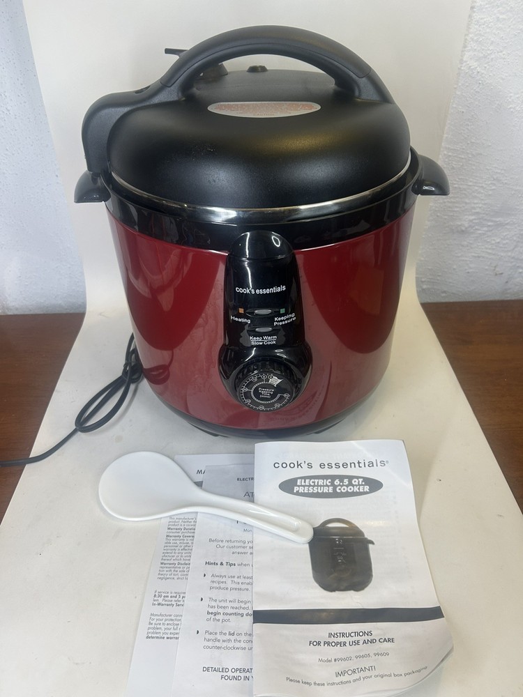 Cooks Essentials Red Pressure Cooker 6 Quart