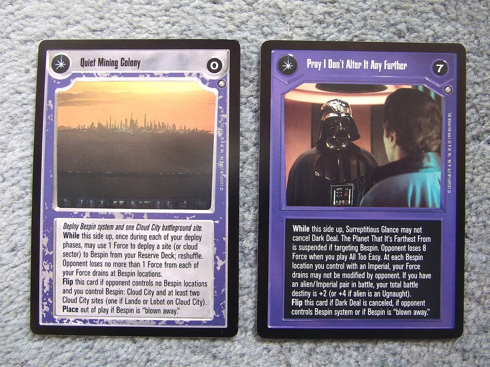 Star Wars CCG ENHANCED CLOUD CITY - 12 card set Black Border Decipher 2000