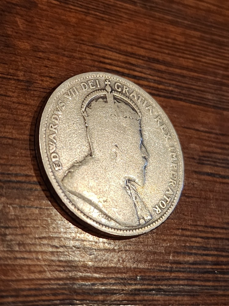 1908 Canada 25 Cents Silver Coin