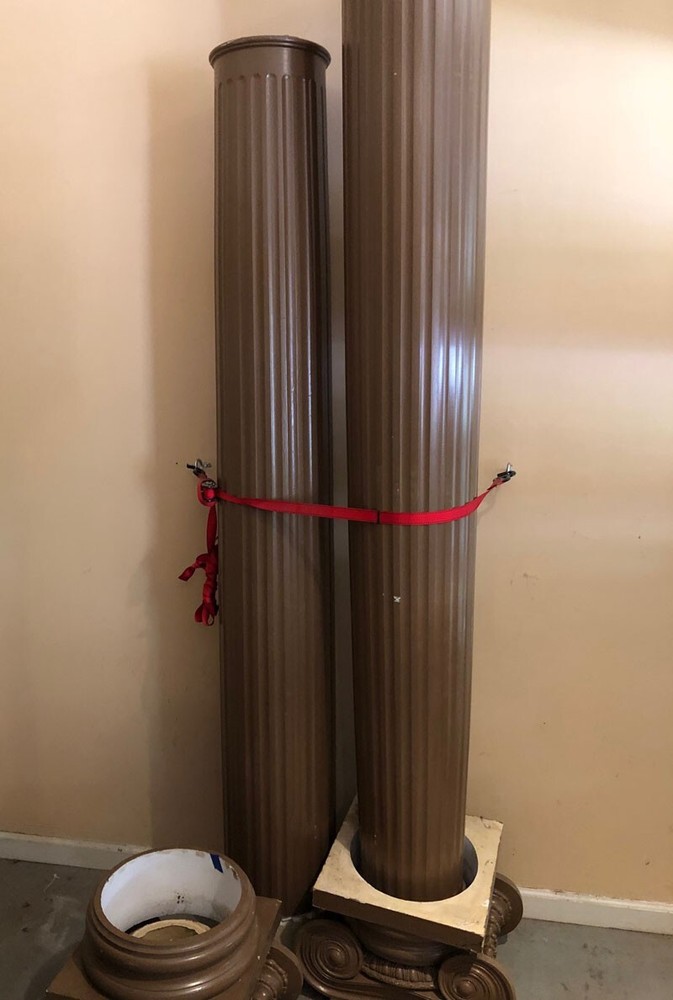 Fiberglass Fluted 8' Columns with Capital & Base Pair