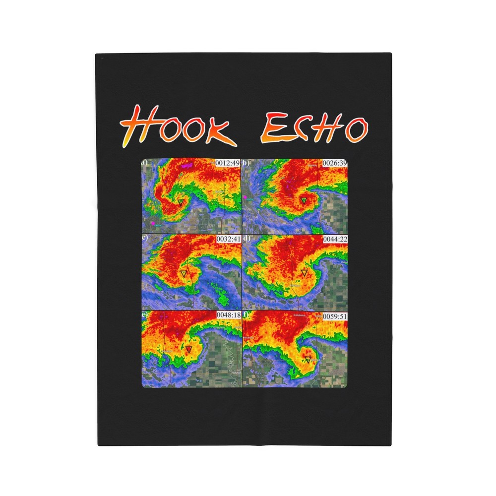 Weather Radar Plush Blanket - Hook Echo Design, Storm Chaser Gift