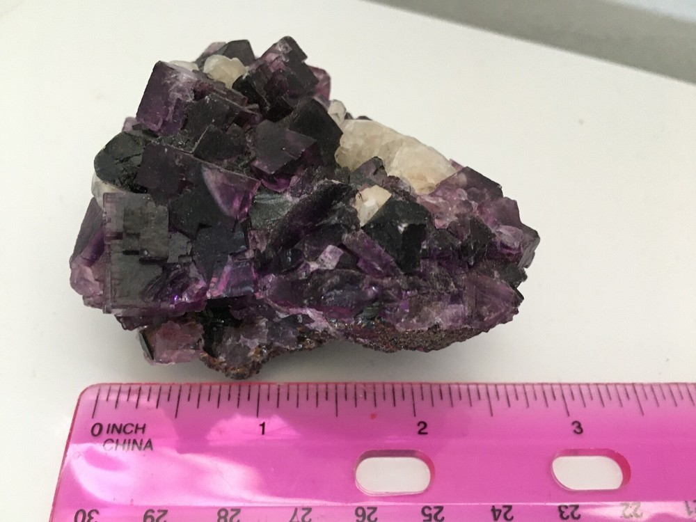 natural purple fluorite specimen, pre-owned