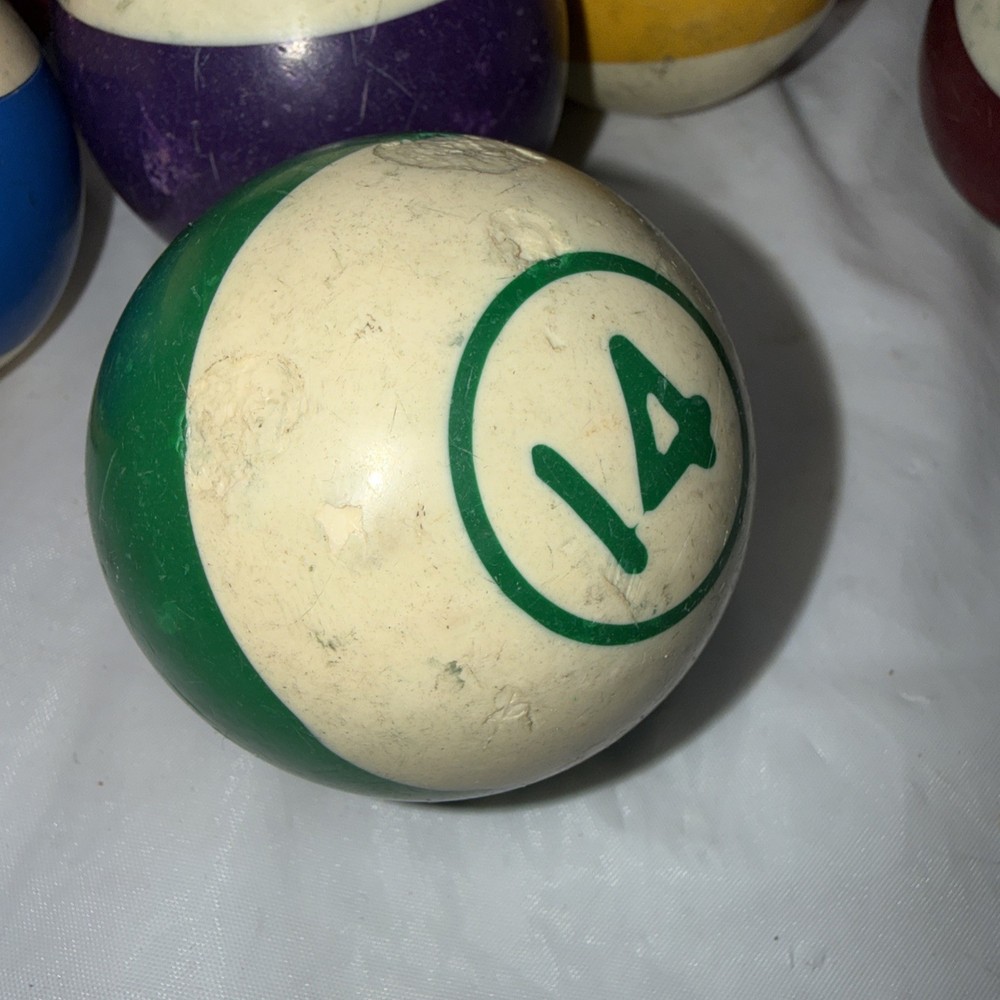 Vintage Striped & Solid Pool Ball Billiard 2 1/4" Replacement Balls Missing 11