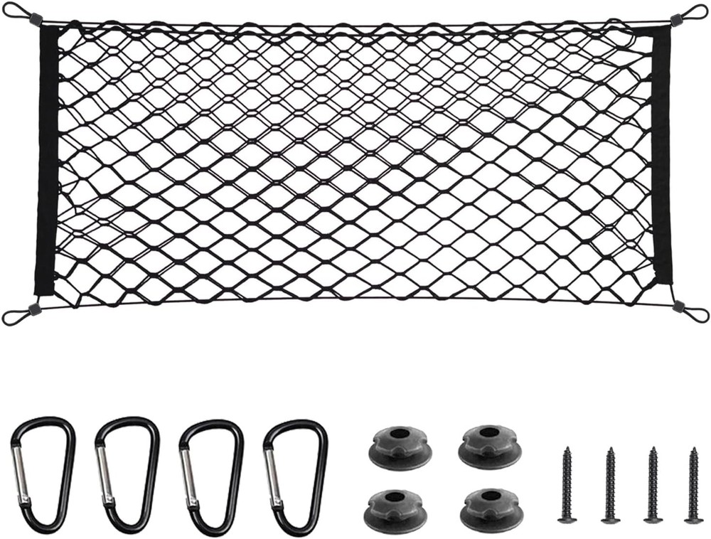 Stretchable Adjustable Cargo Net Elastic Trunk Mesh Nets with Metal Hook 35.4x15