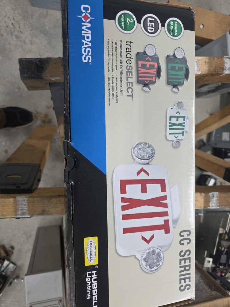 HUBBELL LIGHTING COMPASS CCRRC COMBO LED EXIT/EMERGENCY LIGHT 120/277