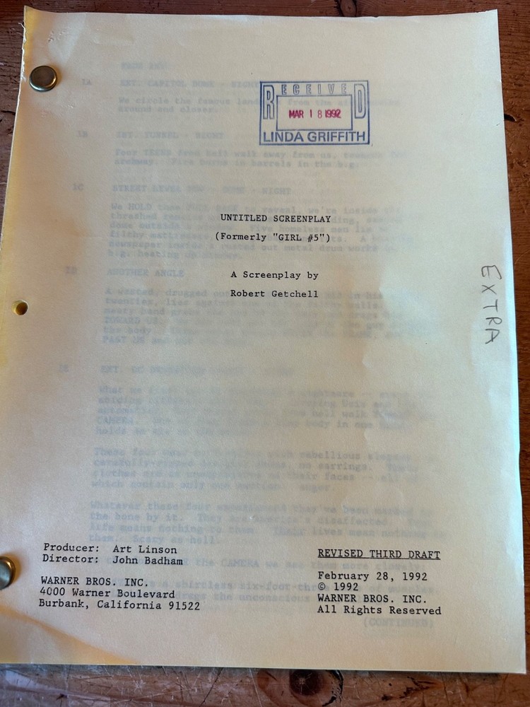 POINT OF NO RETURN MOVIE ORIGINAL SCREENPLAY SCRIPT ROBERT GETCHELL