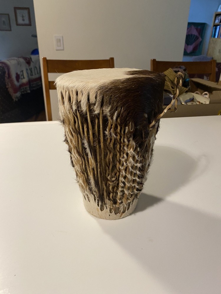 African Animal Hide Hand Drum 10”