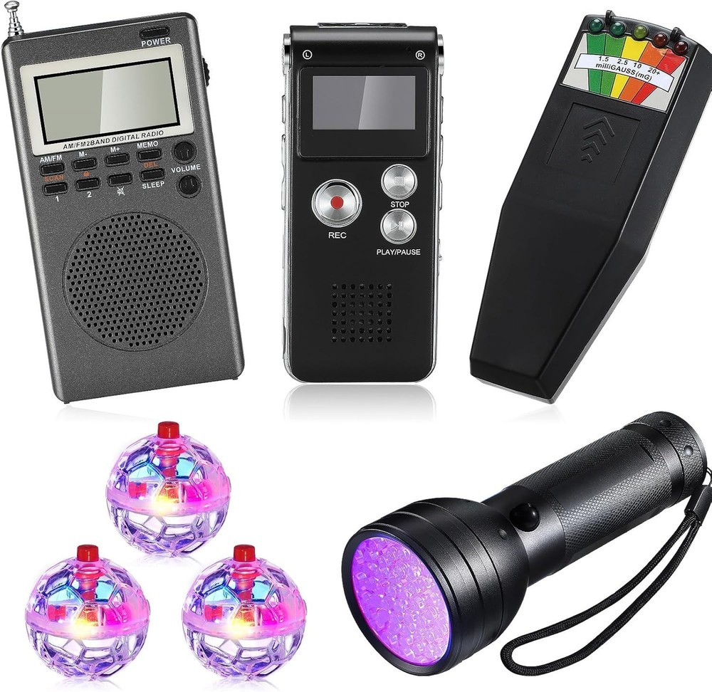 Beginner-Friendly Ghost Hunting Kit: EVP Recorder, UV Flashlight, LED Cat Balls