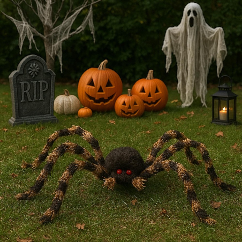 Giant Poseable Tarantula Halloween Decor | 30 Inches
