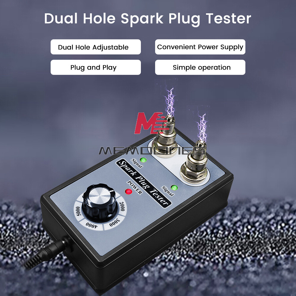 Dual Hole 12V Car Spark Plug Tester Ignition Plug Analyzer Diagnostic Detector