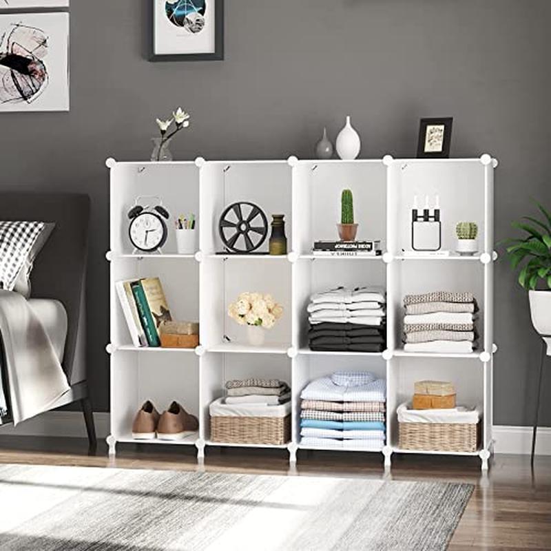 12 Cube Storage Organizer DIY Plastic Shelves Sturdy Multi-purpose Stackable New