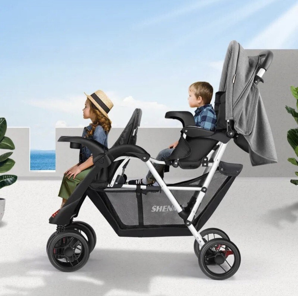Double Stroller Folding Portable Twin Baby Stroller