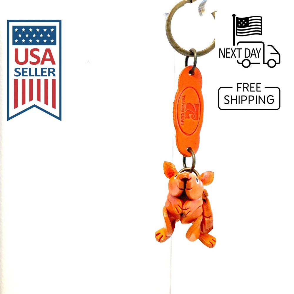Squirrel Handmade Leather Keyring