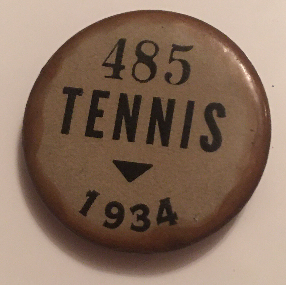 1934 Tennis #485 1” Pinback Button