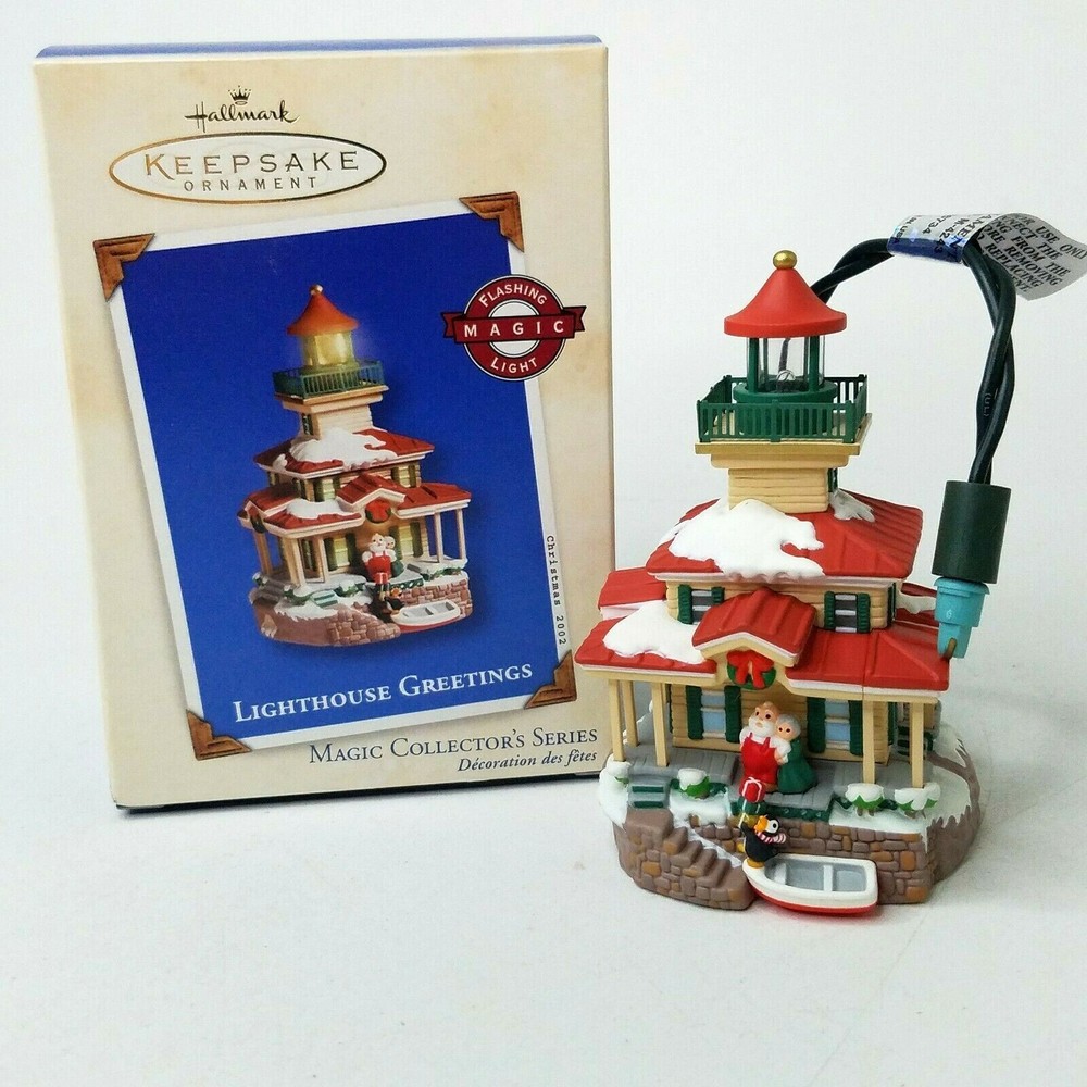 Hallmark Keepsake Christmas Ornament Lighthouse Greetings 2002 #6 Magic Light