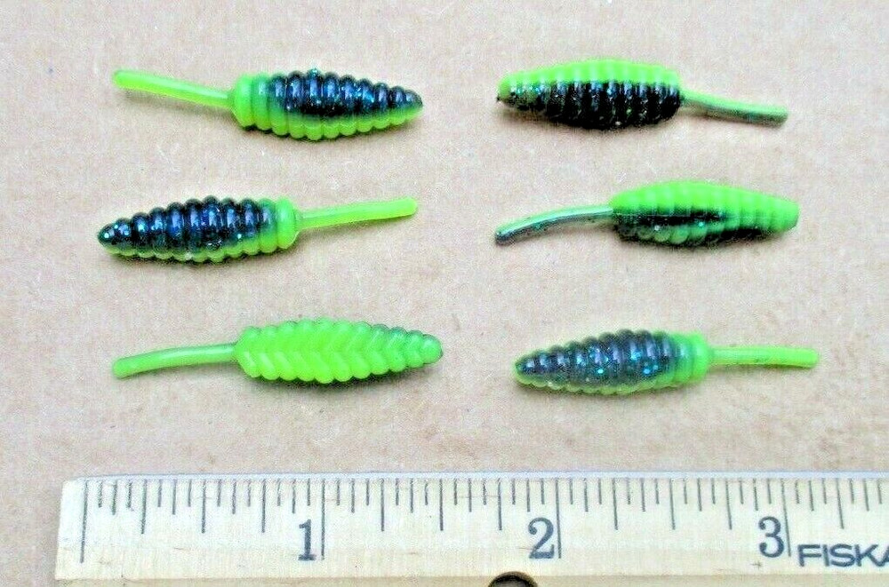 50 JUNEBUG CHARTREUSE 1.5" RAT TAIL BEETLES Beetle Spin Bodies Lures Bream Baits