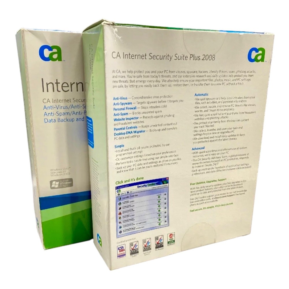 CA internet security plus 2008 Lot Of 2