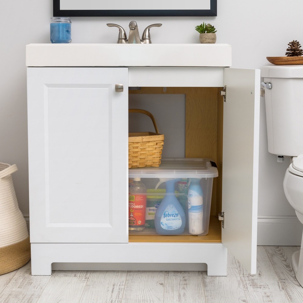 32 Qt. Plastic Storage Bins W/ Lids Stackable Storage Containers Totes 4 Pack