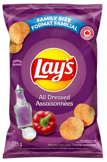Lay's All Dressed Potato Chips, 220g (2 Pack)