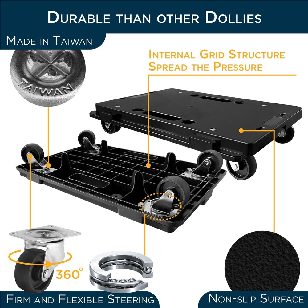 Furniture Dolly for Moving 2 Pack Multi-Functional Heavy Duty Interlocking