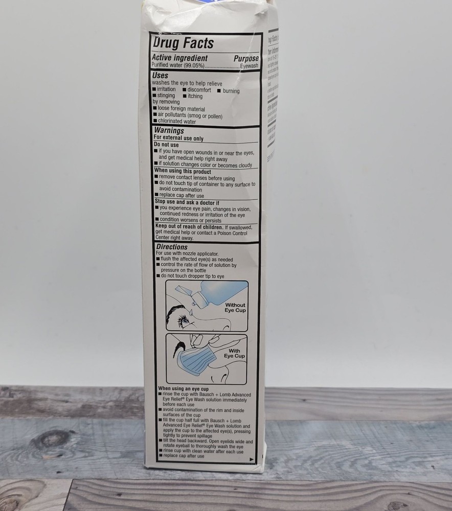 Bausch Lomb Advanced Eye Relief Eye Wash Irrigating Solution 4 FL OZ