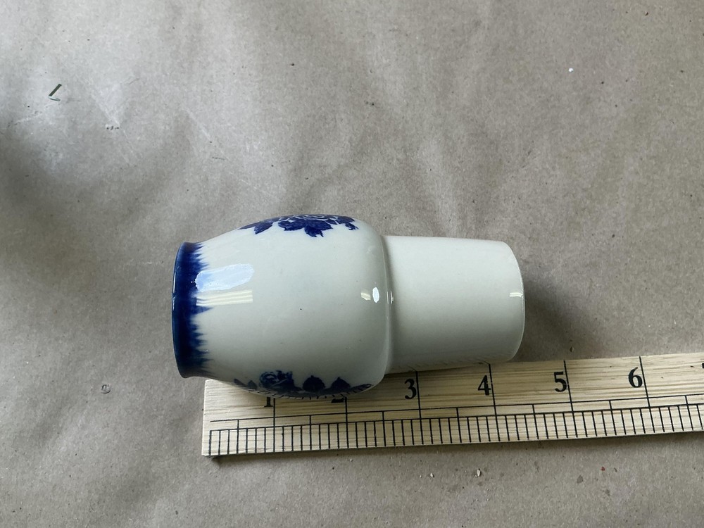 Blue White Ceramic Salt Shaker & Lidded Jar Floral Large Table Kitchen Set