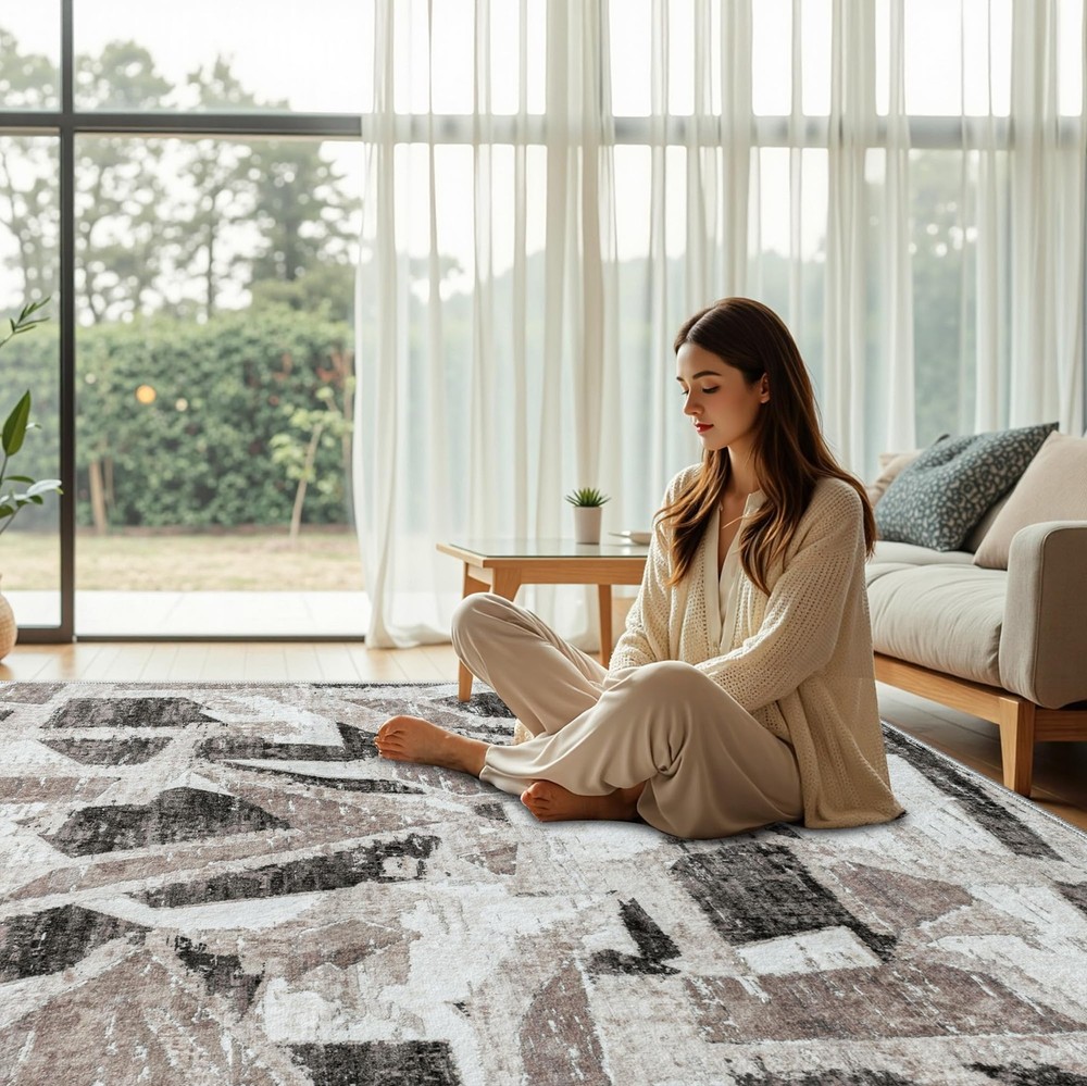 8X10 Area Rugs for Living Room 8' x 10' (Rectangular), Grey/Multi