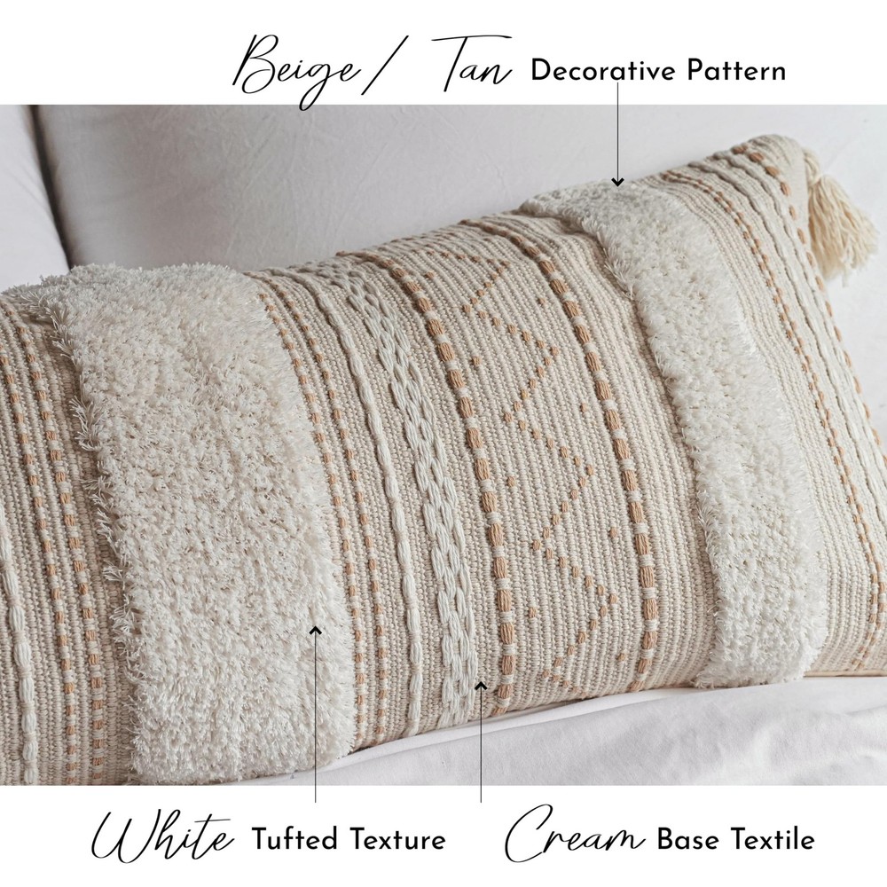 BlissBlush 14x36 Lumbar Pillow Cover for Bed, Rectangular Long Deco... Fast Ship