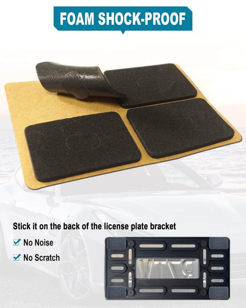 RCKJNJ Front License Plate Bracket Holder - Universal Mounting Black