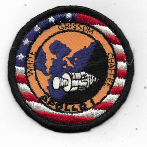 Apollo 1----Embroidered MissionPatch---White Grissom Chaffee---3 1/2"