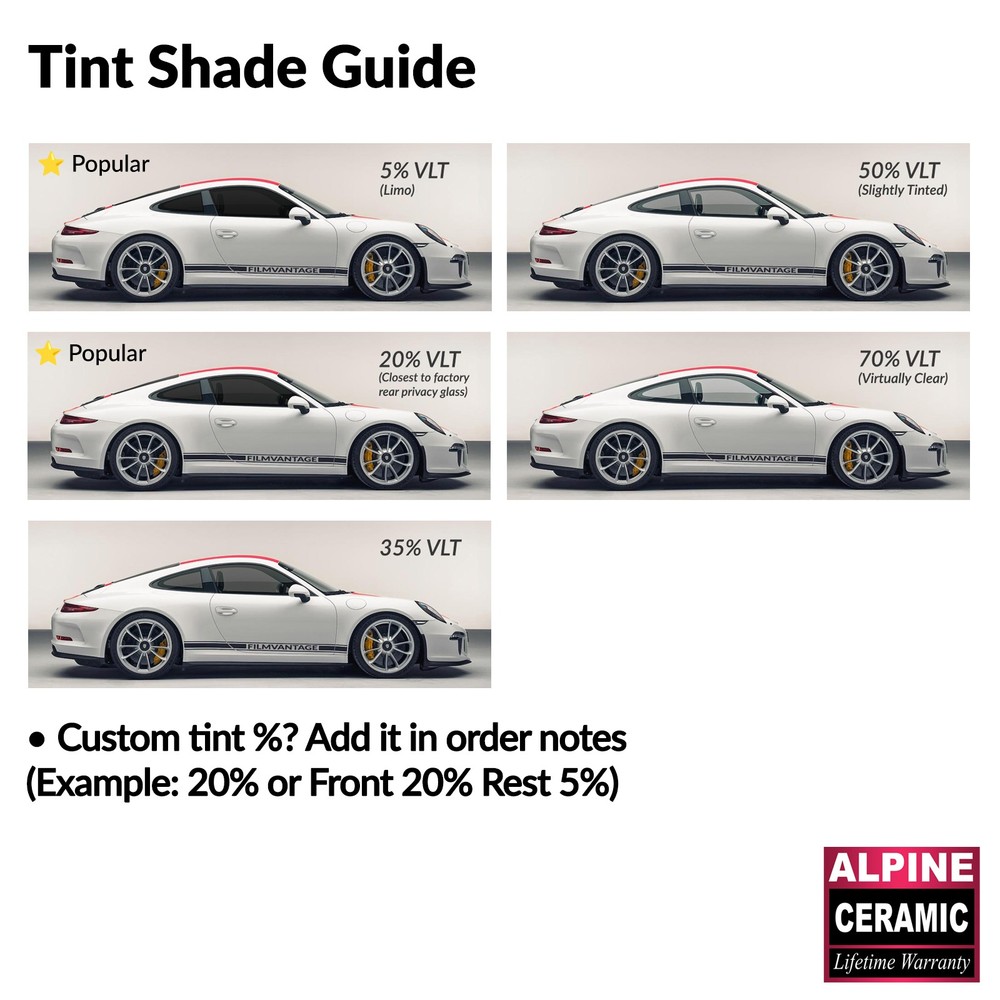 ALPINE CERAMIC PRECUT WINDOW TINT KIT FOR OLDSMOBILE BRAVADA 96-01 SIDE + REAR