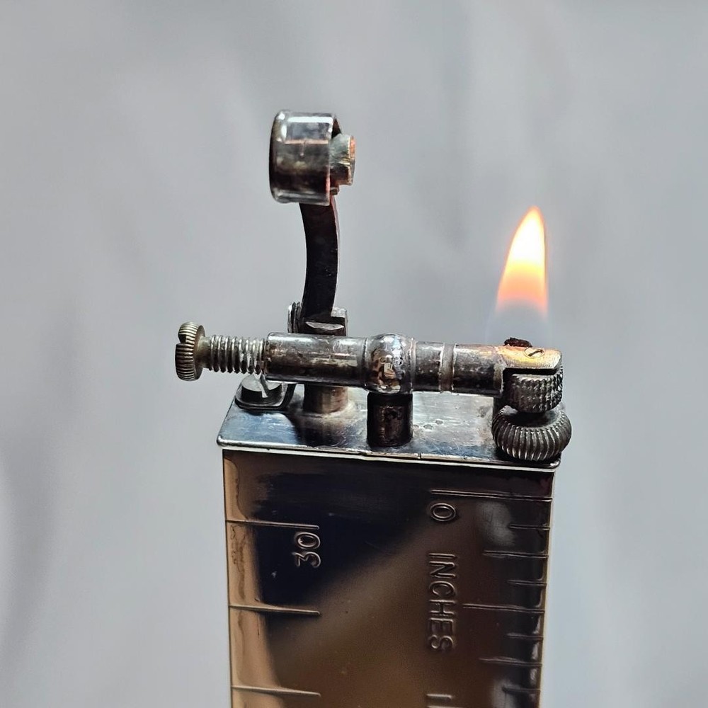 Working Dunhill Oil lighter silver ruler type without box