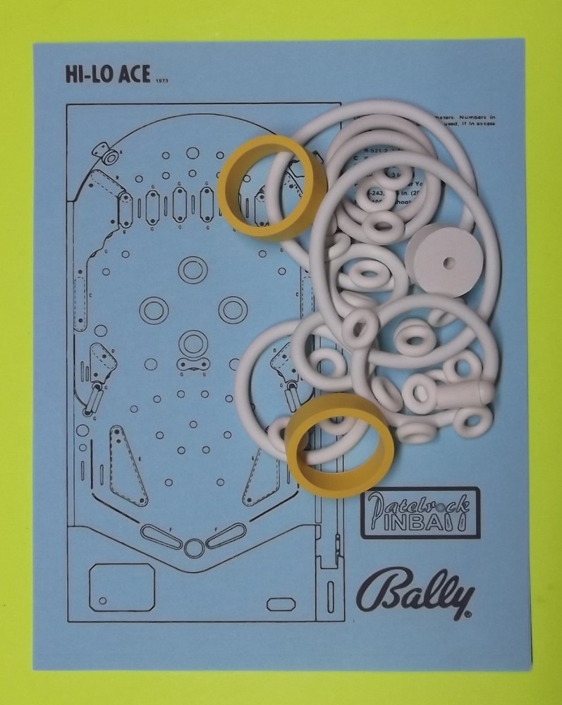 1973 Bally Hi Lo Ace Pinball Machine Rubber Ring Kit