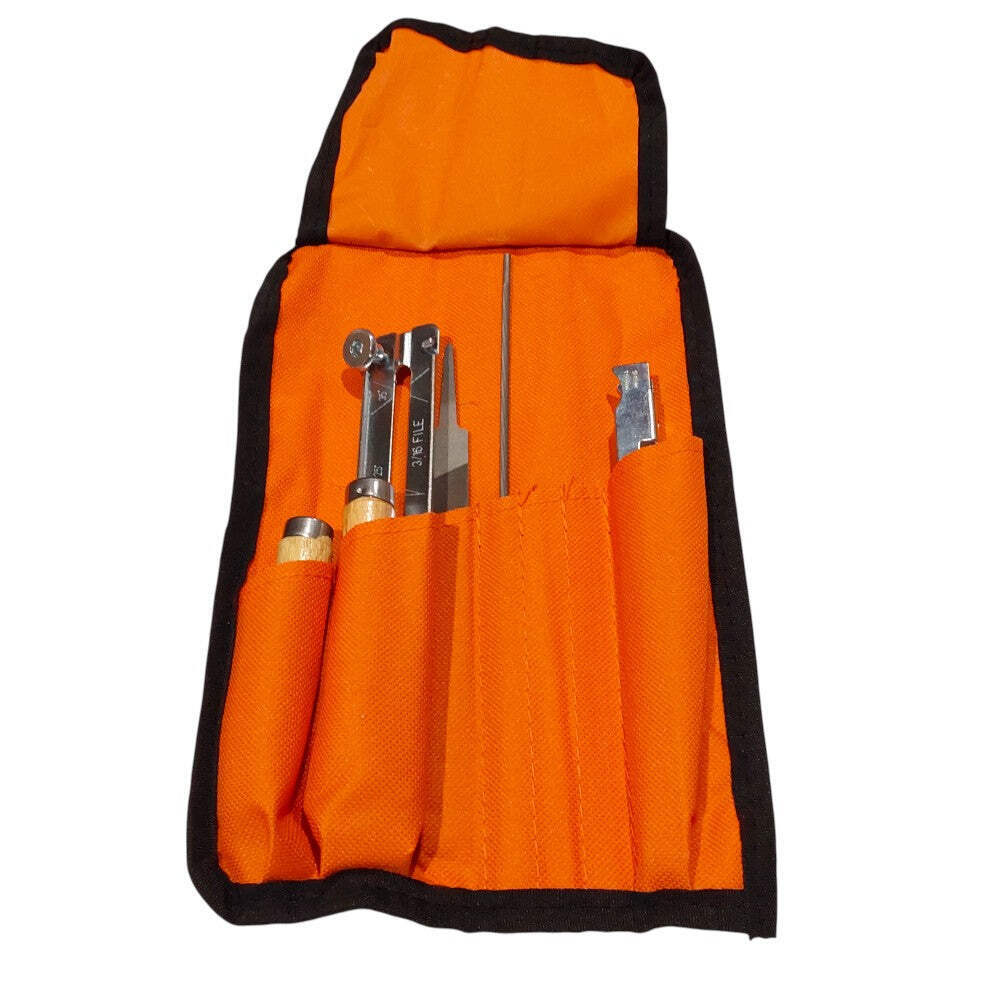 1/8" Chain File Sharpening Kit Includes 2 Files, 2 Handles and File Holder