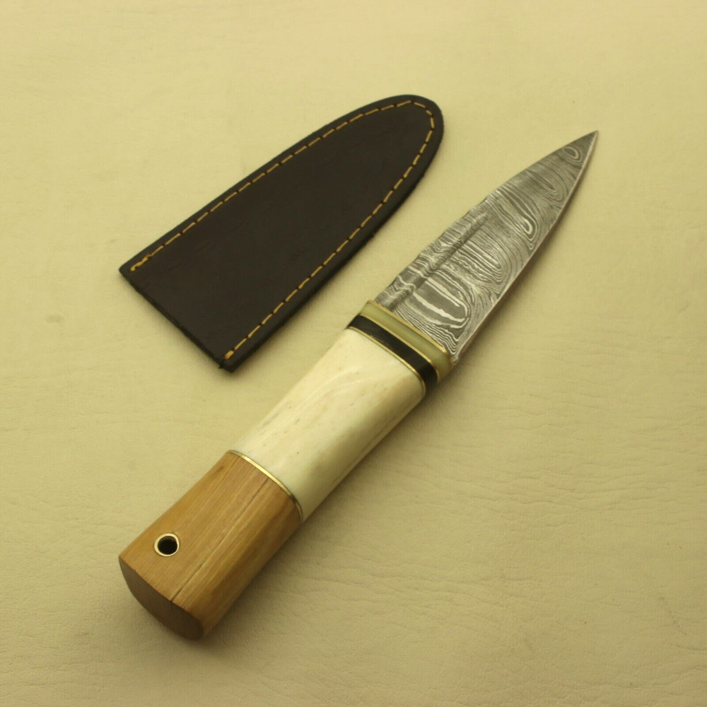 8 inches Celtic Scottish Dirk SGIAN DUBH DAGGER Bone Handle Knife.