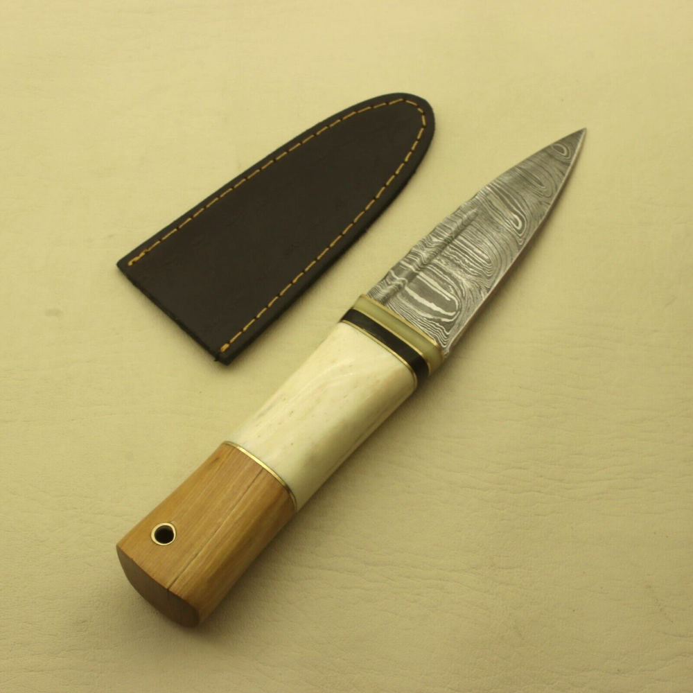 8 inches Celtic Scottish Dirk SGIAN DUBH DAGGER Bone Handle Knife.