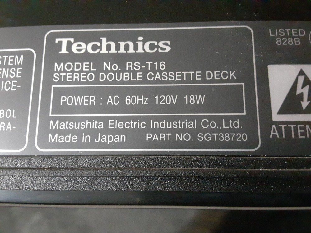 Technics RS-T16 Double Dual Cassette Deck Player Multifunction Tested & Works!