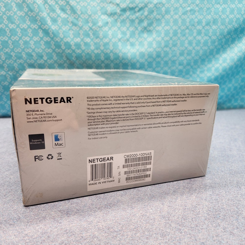 Netgear Nighthawk CM2000 2.5Gbps Multi Gig Internet Speed Cable Modem DOCSIS 3.1