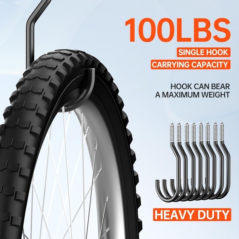 Heavy Duty Bicycle Hooks Wall Ceiling Mount 100lbs Capacity Rust Resistant New