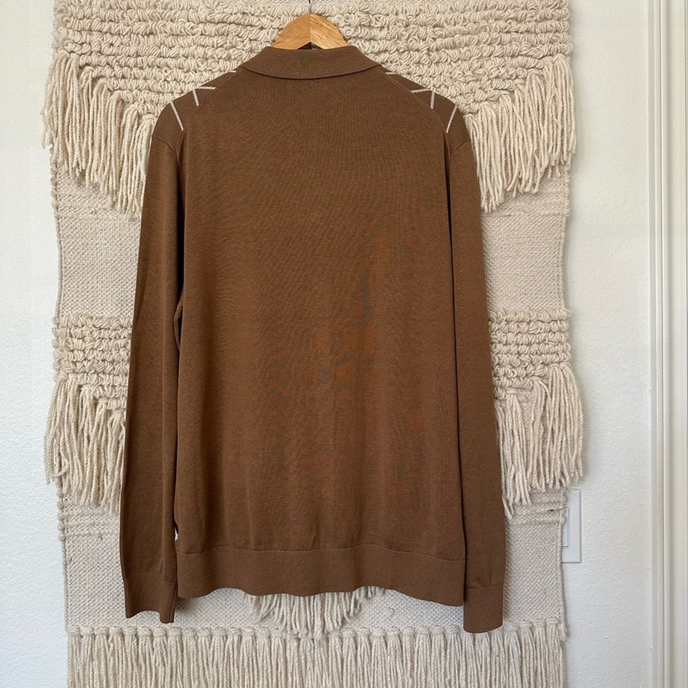 Todd Snyder Argyle Full Placket Sweater sz large