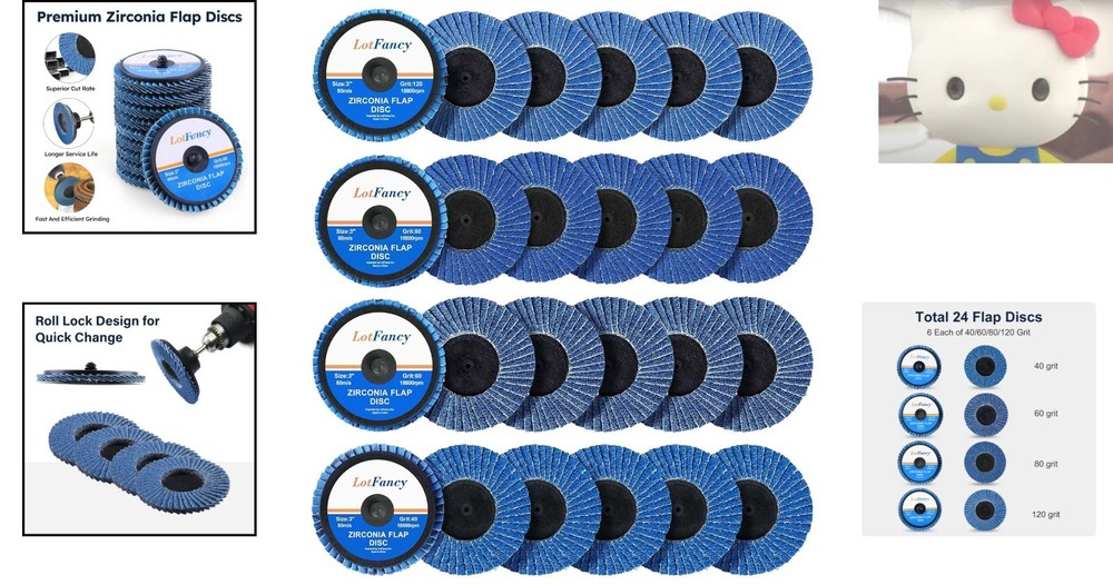 24 PCS 3 Inch Sanding Discs – Versatile Grits for Efficient Grinding