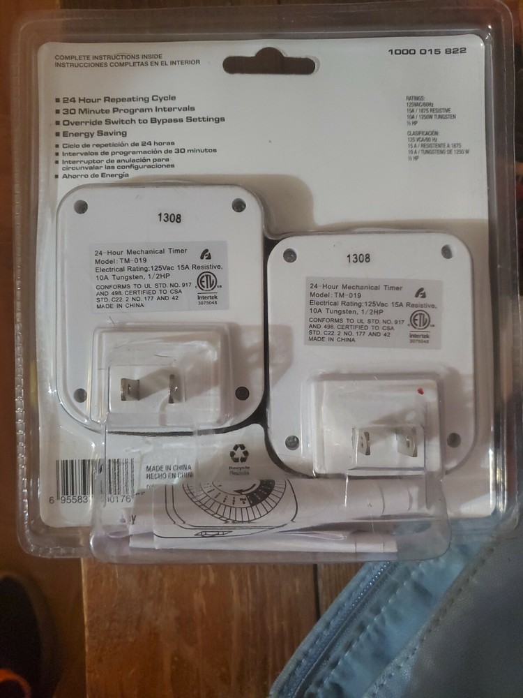 Defiant 2 Pack LED Basic Backlit Timer 24 Hour Mechanical Timer New and Sealed