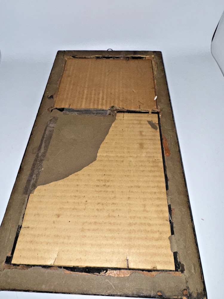 Antique Reverse Painted Scene and Wall Mirror