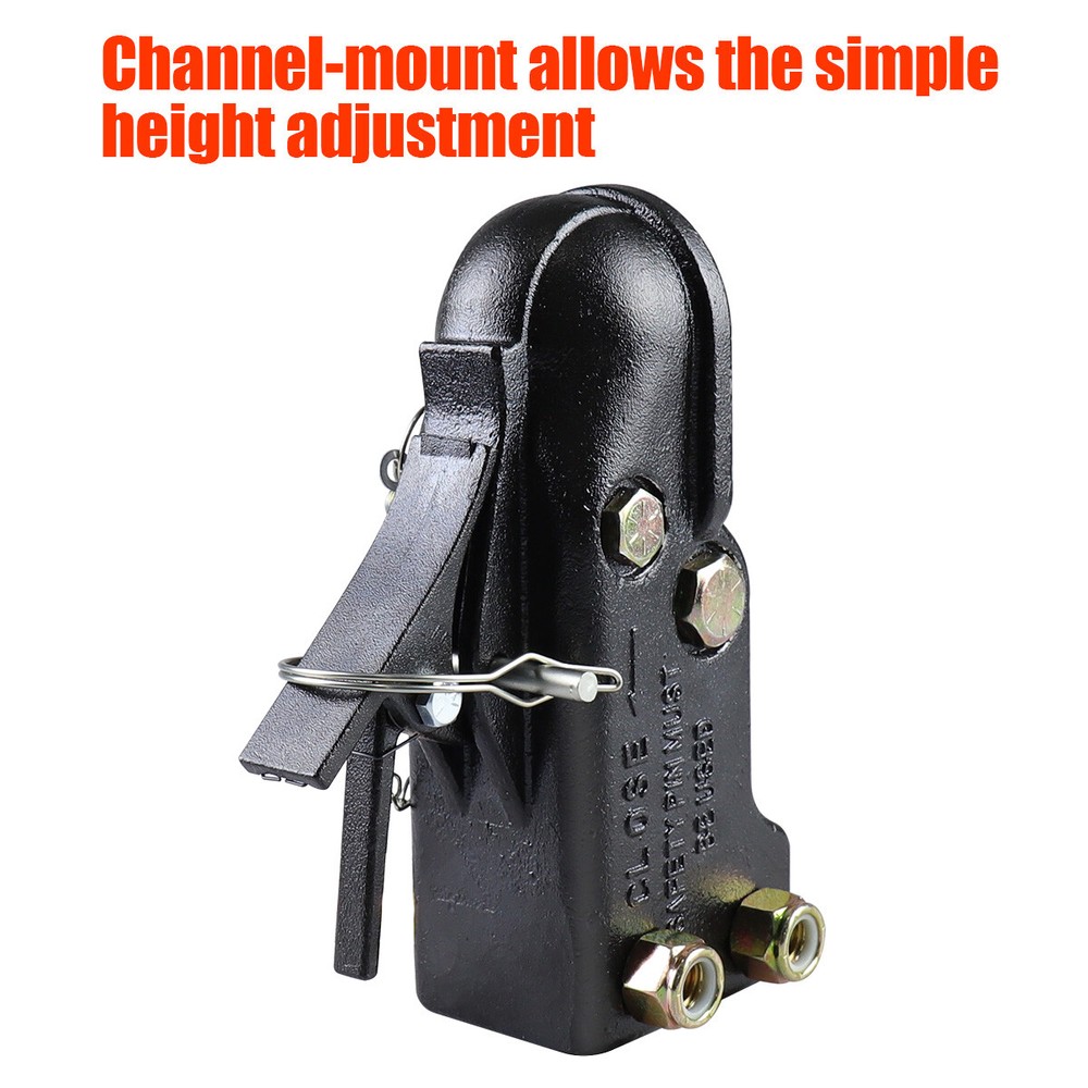 21000LBS Capacity Heavy Duty Adjustable Trailer Coupler 2-5/16" Channel-Mount