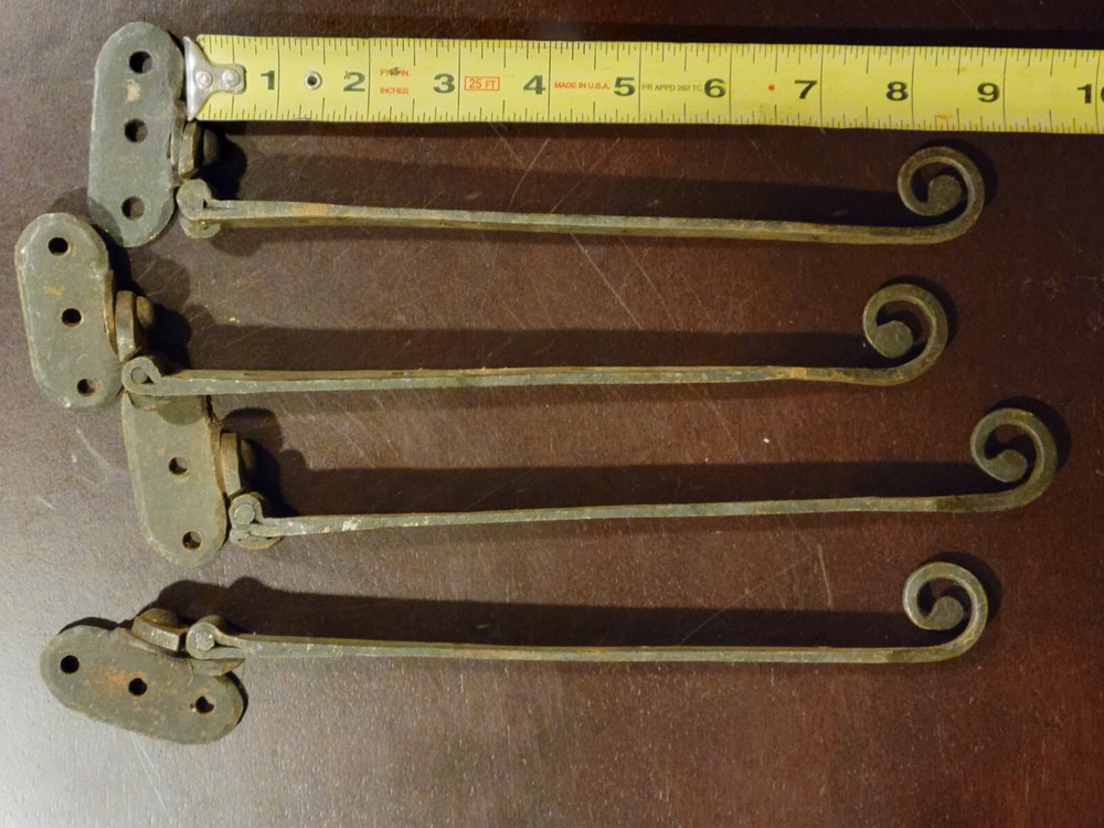 Antique Wrought Hinges with End Curl - FOUR!